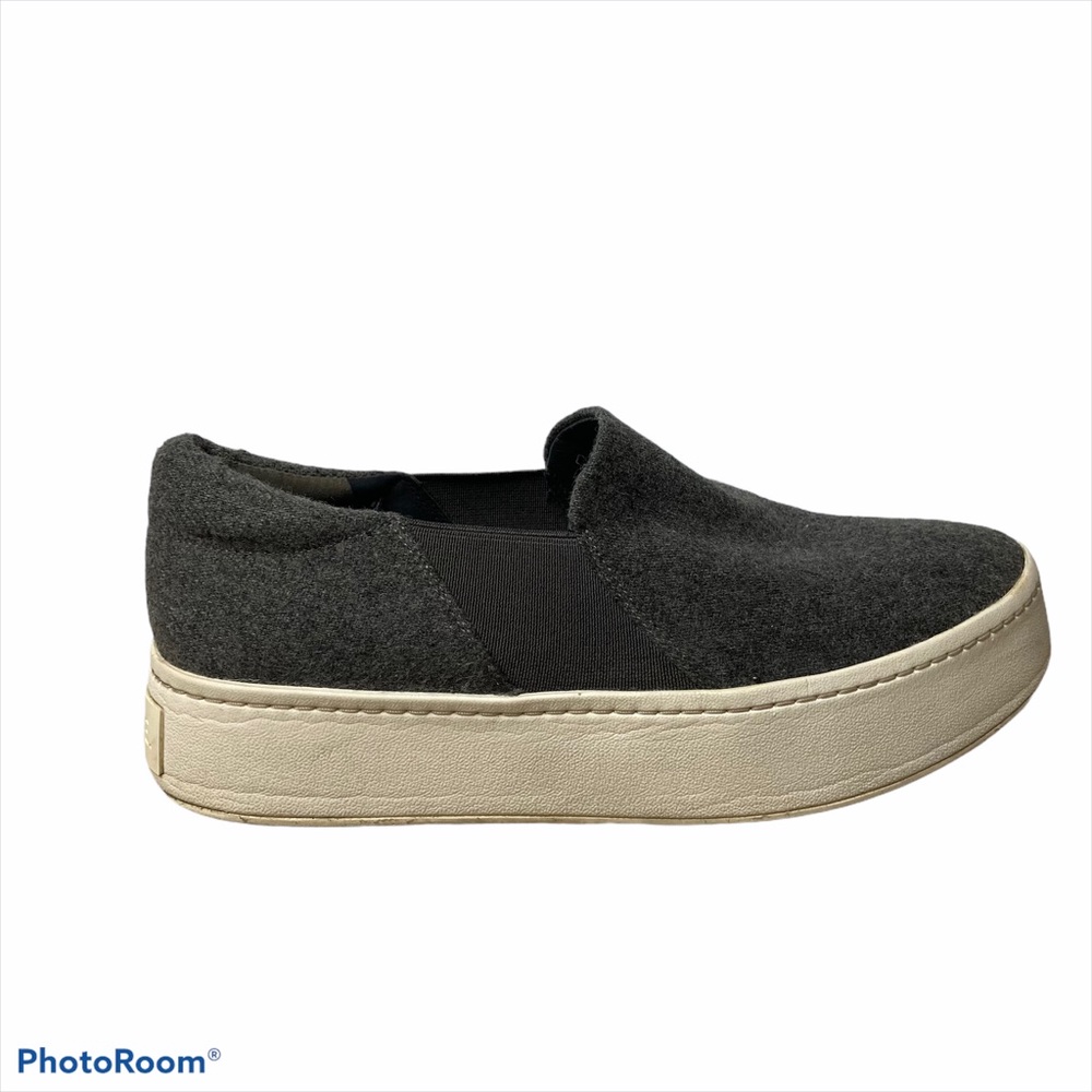 Vince gray wool platform slip on shoes